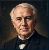 Illustrated portrait of Thomas Edison