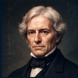Illustrated portrait of Michael Faraday