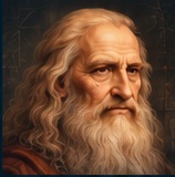 Illustrated portrait of Leonardo da Vinci